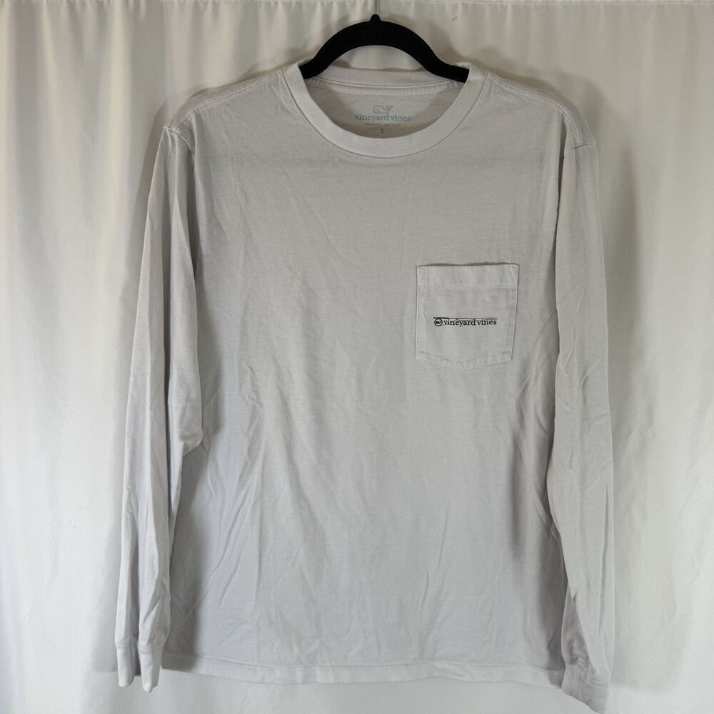 Vineyard Vines Shirt Women's Small White Long Sleeve Fishing Reel 100% Cotton